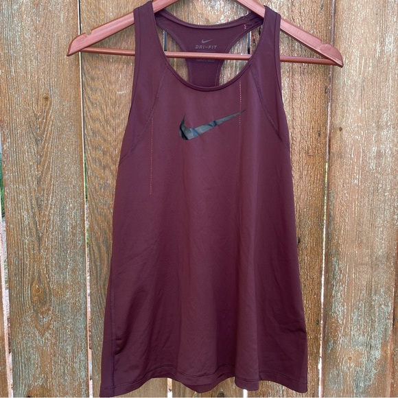 Nike Tops - NIKE Dri-Fit Women's Maroon Burgundy Racerback Mesh Tank Top Size Small